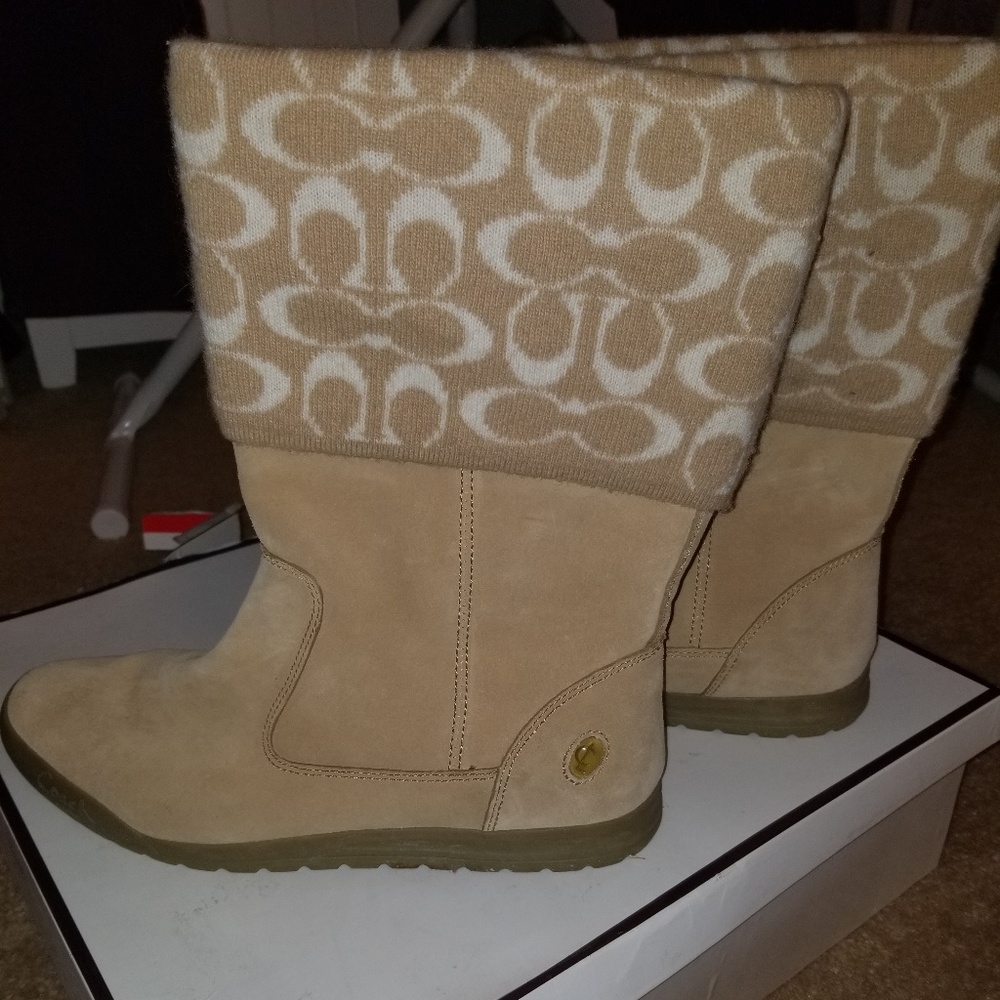 Authentic suede coach boots
